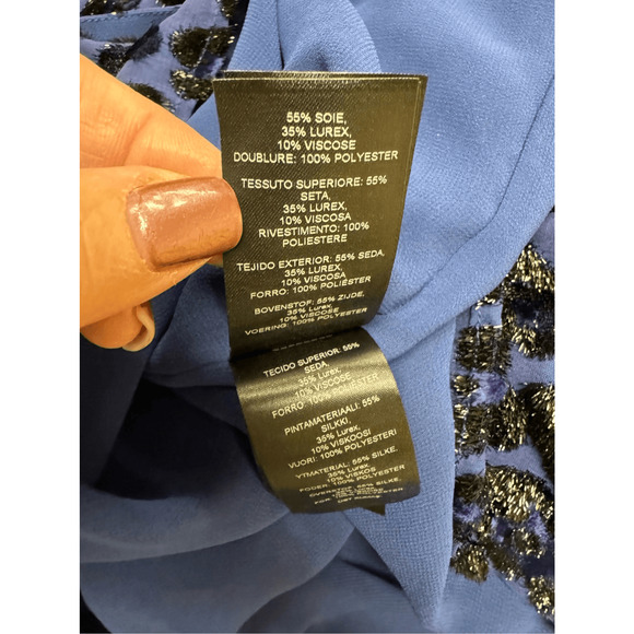 Lala Berlin NWT Deina Velvet Leopard Jacquard in Midnight Size L - Picture 4 of 8